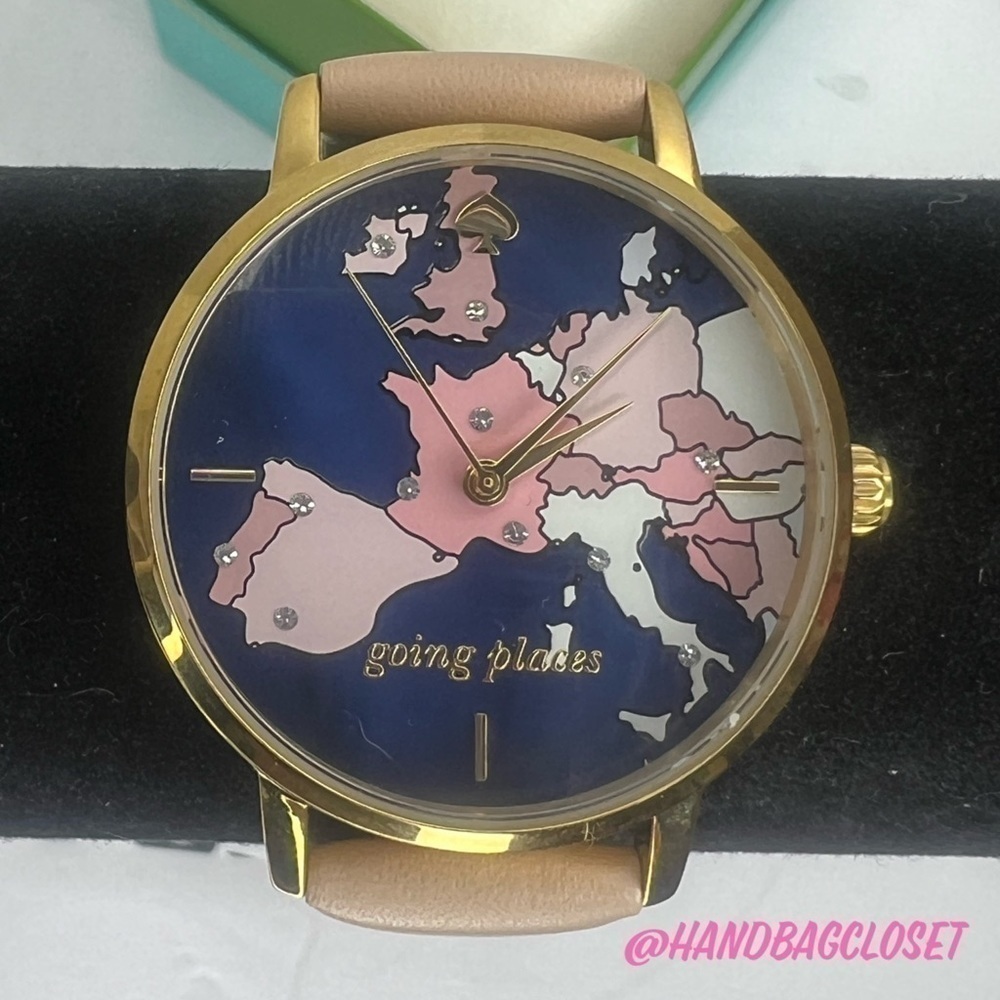 Kate Spade Going Places Map Watch Leather with Box NWT - Picture 10 of 17